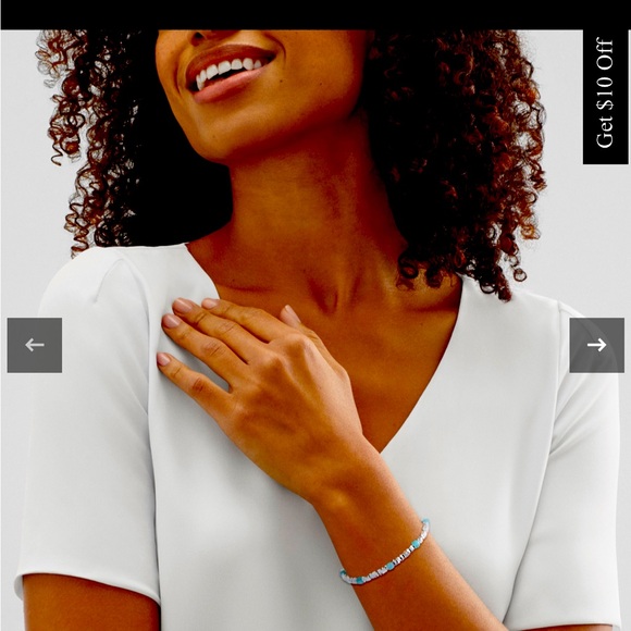 Silpada Delightful Moment Bracelet, Silver and Turquoise Beaded Bracelet - Picture 4 of 7